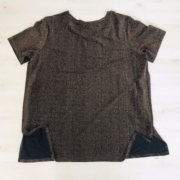 Rebel Wilson X Angels Black/Metallic Bronze Knit Top BE THANKFUL FOR THIS 2X EUC - Picture 6 of 9